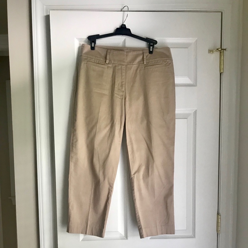 Loft Curvy Crop Pants - Khaki